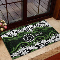 Personalised Cook Islands Palmerston Rubber Doormat Tiare Maori Polynesian Waves Tattoo LT14 - Polynesian Pride