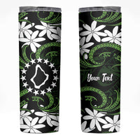 Personalised Cook Islands Palmerston Skinny Tumbler Tiare Maori Polynesian Waves Tattoo
