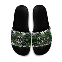 Personalised Cook Islands Palmerston Slide Sandals Tiare Maori Polynesian Waves Tattoo