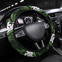 Cook Islands Palmerston Steering Wheel Cover Tiare Maori Polynesian Waves Tattoo