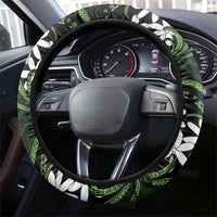 Cook Islands Palmerston Steering Wheel Cover Tiare Maori Polynesian Waves Tattoo
