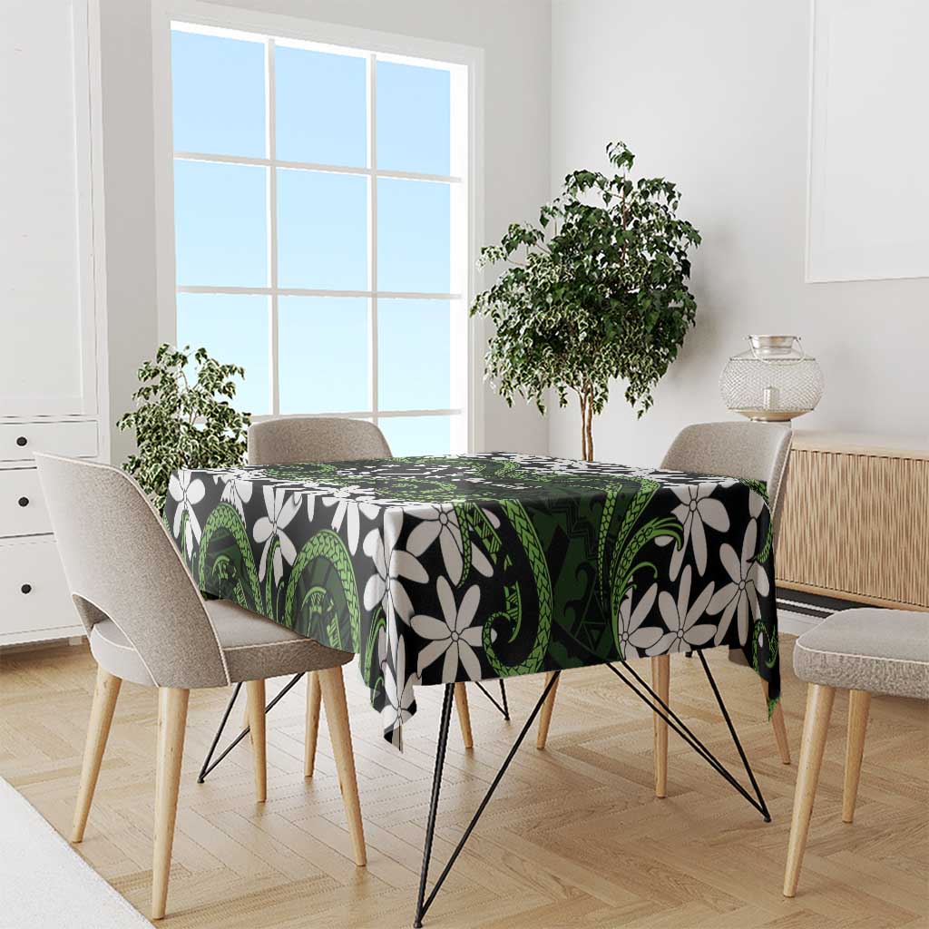 Personalised Cook Islands Palmerston Tablecloth Tiare Maori Polynesian Waves Tattoo