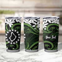 Personalised Cook Islands Palmerston Tumbler Cup Tiare Maori Polynesian Waves Tattoo