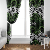 Personalised Cook Islands Palmerston Window Curtain Tiare Maori Polynesian Waves Tattoo LT14 - Polynesian Pride