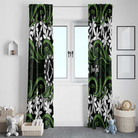 Personalised Cook Islands Palmerston Window Curtain Tiare Maori Polynesian Waves Tattoo LT14 - Polynesian Pride