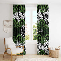 Personalised Cook Islands Palmerston Window Curtain Tiare Maori Polynesian Waves Tattoo LT14 - Polynesian Pride