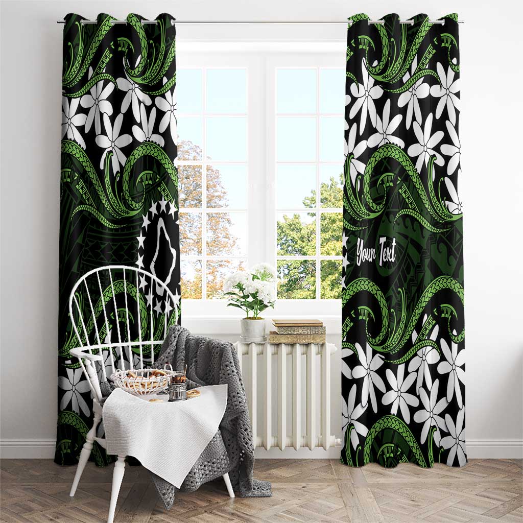 Personalised Cook Islands Palmerston Window Curtain Tiare Maori Polynesian Waves Tattoo LT14 - Polynesian Pride