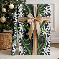 Personalised Cook Islands Palmerston Wrapping Paper Tiare Maori Polynesian Waves Tattoo LT14 - Polynesian Pride
