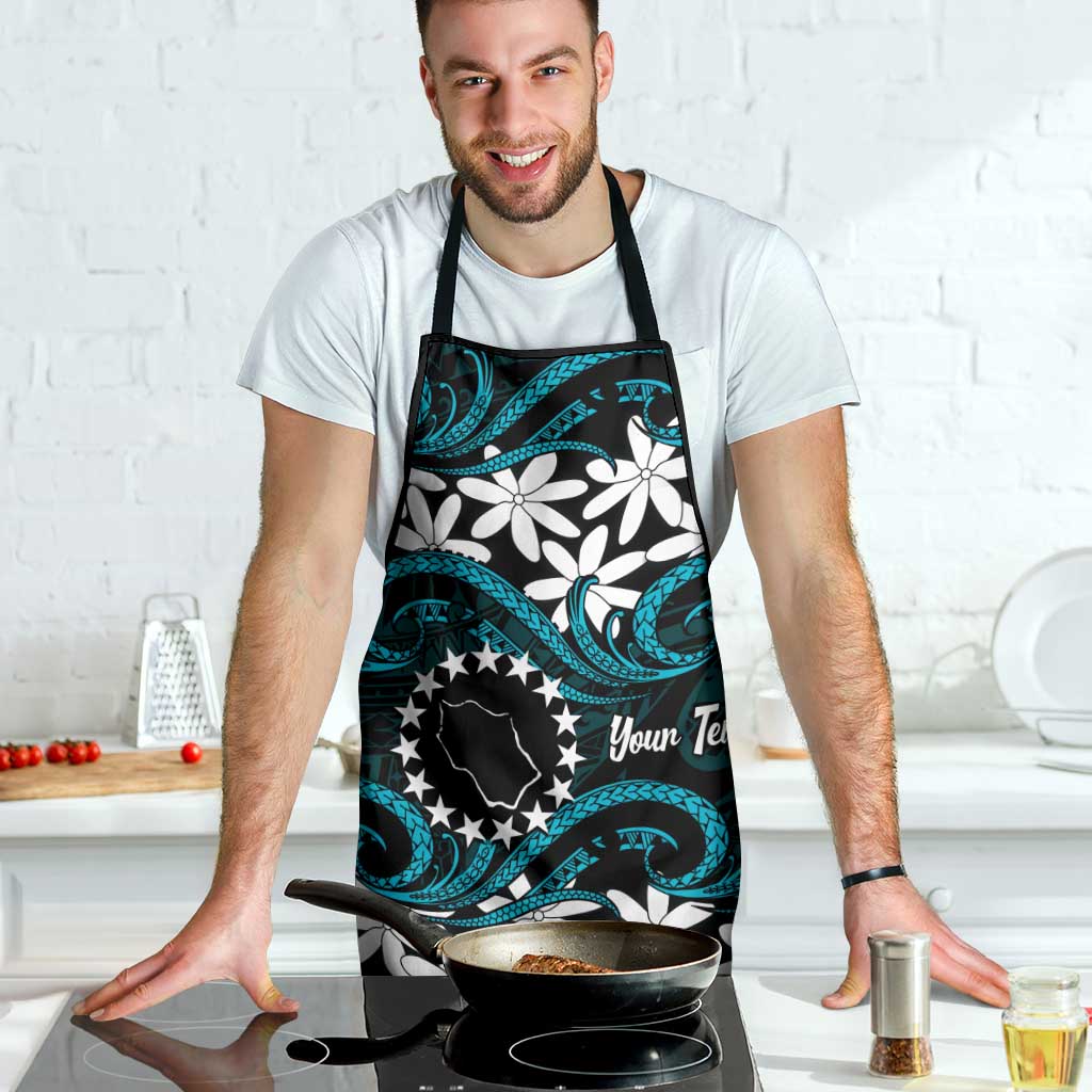 Personalised Cook Islands Penrhyn Atoll Apron Tiare Maori Polynesian Waves Tattoo
