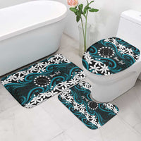 Personalised Cook Islands Penrhyn Atoll Bathroom Set Tiare Maori Polynesian Waves Tattoo