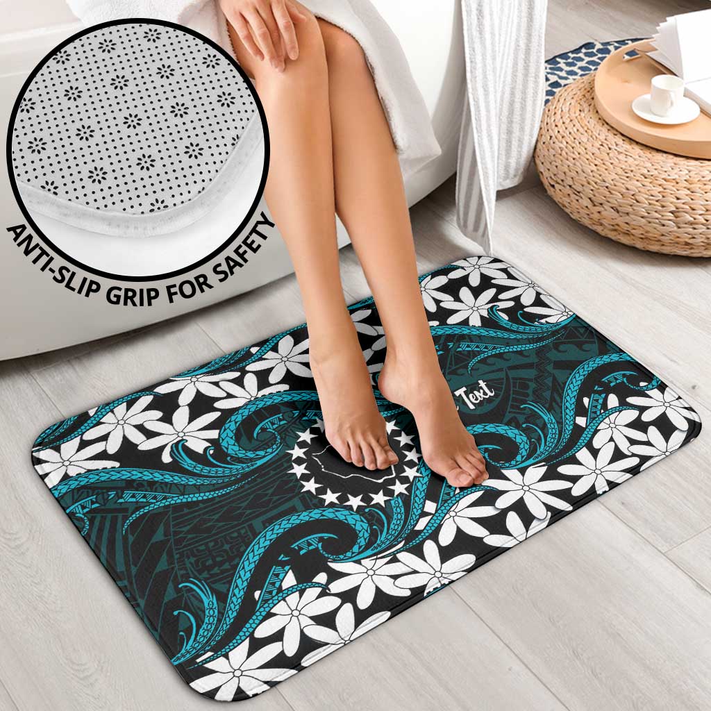 Personalised Cook Islands Penrhyn Atoll Bathroom Set Tiare Maori Polynesian Waves Tattoo