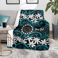 Personalised Cook Islands Penrhyn Atoll Blanket Tiare Maori Polynesian Waves Tattoo