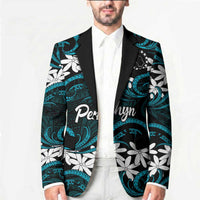 Personalised Cook Islands Penrhyn Atoll Blazer Tiare Maori Polynesian Waves Tattoo LT14 - Polynesian Pride