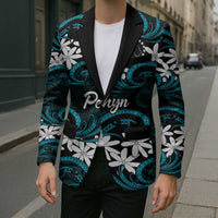 Personalised Cook Islands Penrhyn Atoll Blazer Tiare Maori Polynesian Waves Tattoo LT14 - Polynesian Pride