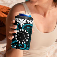 Personalised Cook Islands Penrhyn Atoll 4 in 1 Can Cooler Tumbler Tiare Maori Polynesian Waves Tattoo
