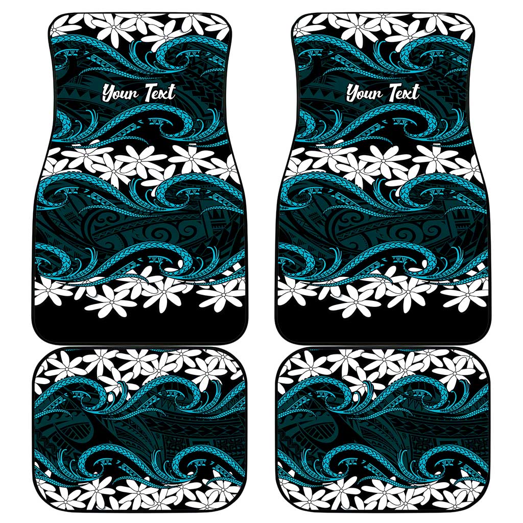 Personalised Cook Islands Penrhyn Atoll Car Mats Tiare Maori Polynesian Waves Tattoo