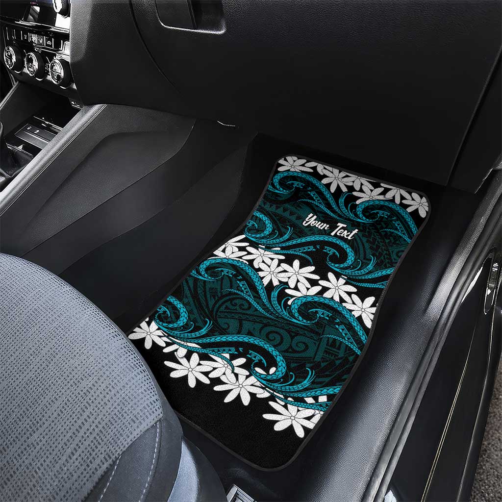 Personalised Cook Islands Penrhyn Atoll Car Mats Tiare Maori Polynesian Waves Tattoo