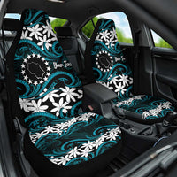 Personalised Cook Islands Penrhyn Atoll Car Seat Cover Tiare Maori Polynesian Waves Tattoo LT14 One Size Blue - Polynesian Pride