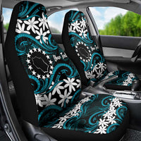 Personalised Cook Islands Penrhyn Atoll Car Seat Cover Tiare Maori Polynesian Waves Tattoo LT14 - Polynesian Pride