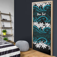 Personalised Cook Islands Penrhyn Atoll Door Cover Tiare Maori Polynesian Waves Tattoo LT14 - Polynesian Pride