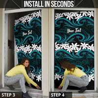 Personalised Cook Islands Penrhyn Atoll Door Cover Tiare Maori Polynesian Waves Tattoo LT14 - Polynesian Pride