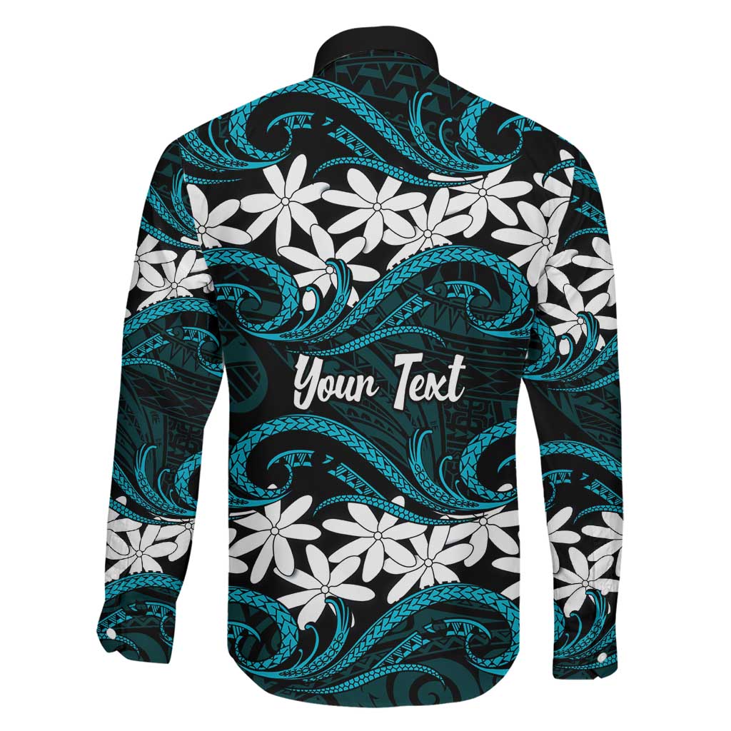 Personalised Cook Islands Penrhyn Atoll Family Matching Tank Maxi Dress and Hawaiian Shirt Tiare Maori Polynesian Waves Tattoo LT14 - Polynesian Pride