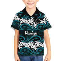 Personalised Cook Islands Penrhyn Atoll Hawaiian Shirt Tiare Maori Polynesian Waves Tattoo LT14 - Polynesian Pride