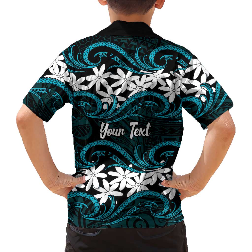 Personalised Cook Islands Penrhyn Atoll Hawaiian Shirt Tiare Maori Polynesian Waves Tattoo LT14 - Polynesian Pride