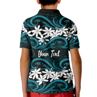Personalised Cook Islands Penrhyn Atoll Kid Polo Shirt Tiare Maori Polynesian Waves Tattoo