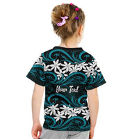 Personalised Cook Islands Penrhyn Atoll Kid T Shirt Tiare Maori Polynesian Waves Tattoo LT14 - Polynesian Pride