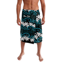 Personalised Cook Islands Penrhyn Atoll Lavalava Tiare Maori Polynesian Waves Tattoo LT14 Blue - Polynesian Pride