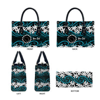 Personalised Cook Islands Penrhyn Atoll Leather Bag Tiare Maori Polynesian Waves Tattoo