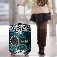 Personalised Cook Islands Penrhyn Atoll Luggage Cover Tiare Maori Polynesian Waves Tattoo LT14 - Polynesian Pride