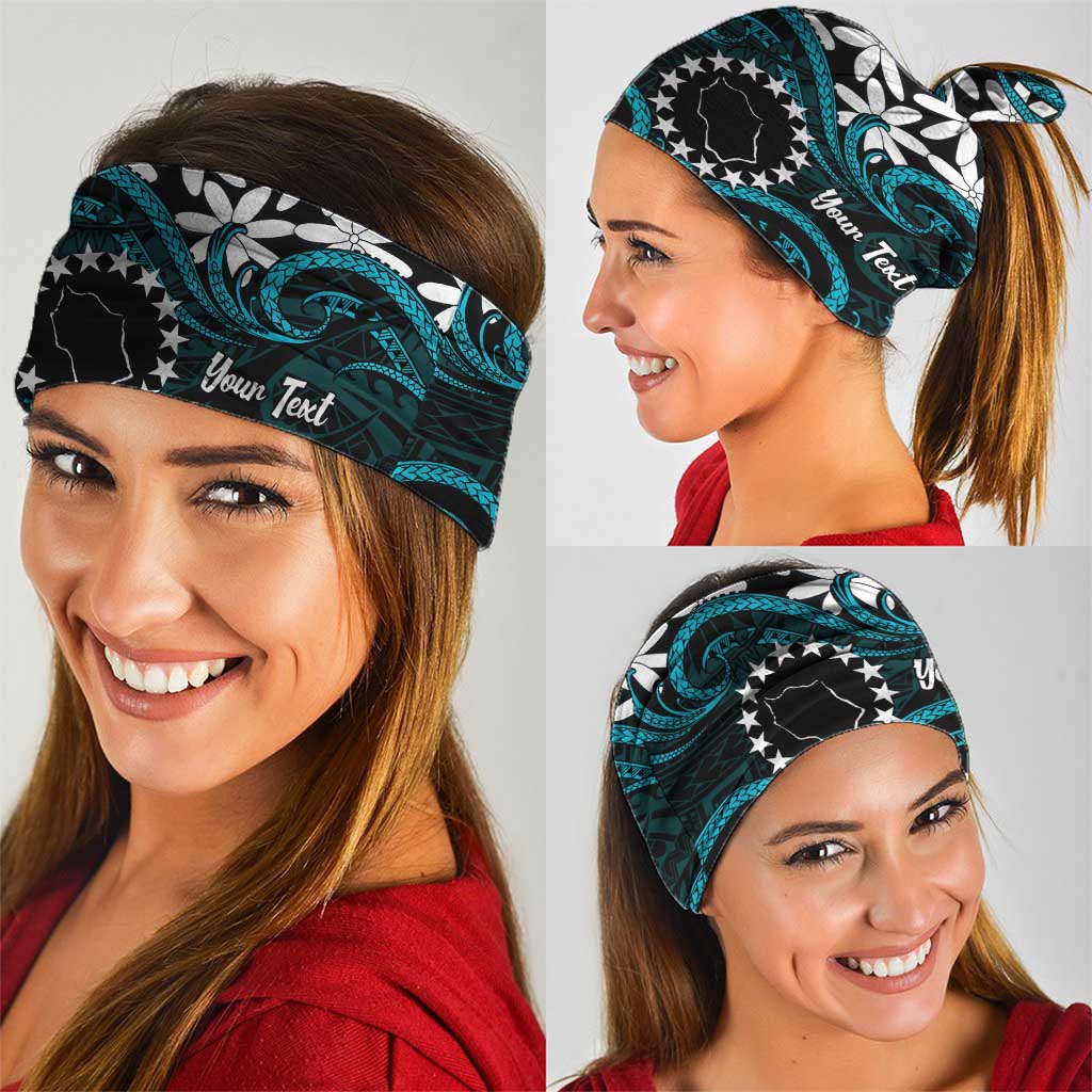 Personalised Cook Islands Penrhyn Atoll Neck Gaiter Tiare Maori Polynesian Waves Tattoo