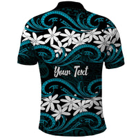 Personalised Cook Islands Penrhyn Atoll Polo Shirt Tiare Maori Polynesian Waves Tattoo LT14 - Polynesian Pride