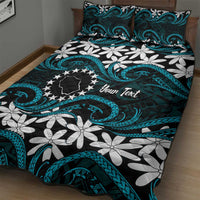 Personalised Cook Islands Penrhyn Atoll Quilt Bed Set Tiare Maori Polynesian Waves Tattoo