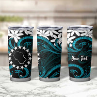 Personalised Cook Islands Penrhyn Atoll Tumbler Cup Tiare Maori Polynesian Waves Tattoo