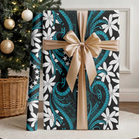 Personalised Cook Islands Penrhyn Atoll Wrapping Paper Tiare Maori Polynesian Waves Tattoo