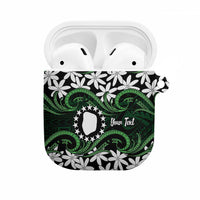 Personalised Cook Islands Mitiaro AirPods Case Tiare Maori Polynesian Waves Tattoo