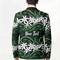 Personalised Cook Islands Mitiaro Blazer Tiare Maori Polynesian Waves Tattoo