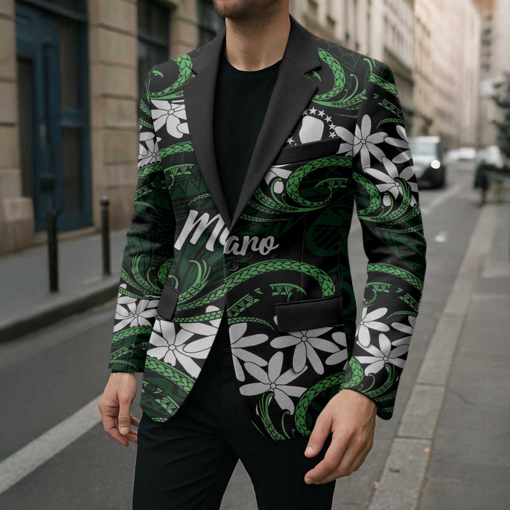 Personalised Cook Islands Mitiaro Blazer Tiare Maori Polynesian Waves Tattoo
