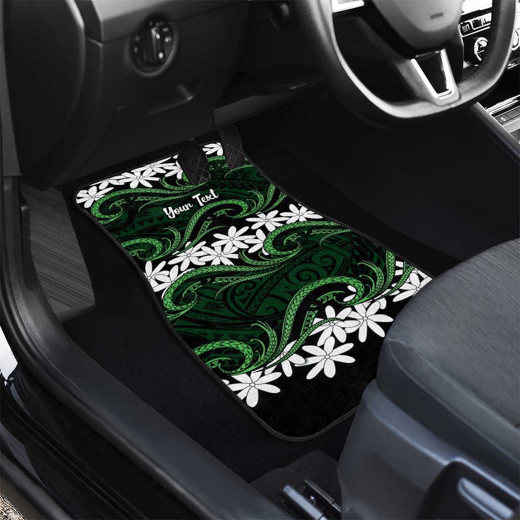 Personalised Cook Islands Mitiaro Car Mats Tiare Maori Polynesian Waves Tattoo