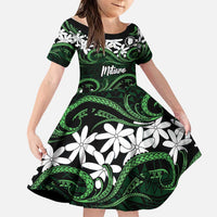 Personalised Cook Islands Mitiaro Family Matching Summer Maxi Dress and Hawaiian Shirt Tiare Maori Polynesian Waves Tattoo