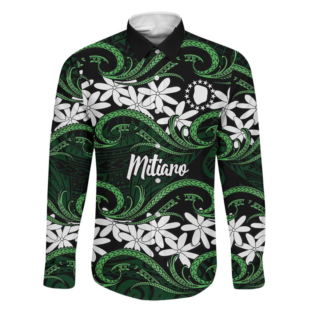 Personalised Cook Islands Mitiaro Family Matching Tank Maxi Dress and Hawaiian Shirt Tiare Maori Polynesian Waves Tattoo