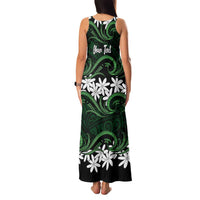 Personalised Cook Islands Mitiaro Family Matching Tank Maxi Dress and Hawaiian Shirt Tiare Maori Polynesian Waves Tattoo
