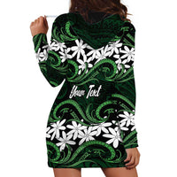 Personalised Cook Islands Mitiaro Hoodie Dress Tiare Maori Polynesian Waves Tattoo LT14 - Polynesian Pride