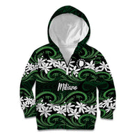 Personalised Cook Islands Mitiaro Kid Hoodie Tiare Maori Polynesian Waves Tattoo