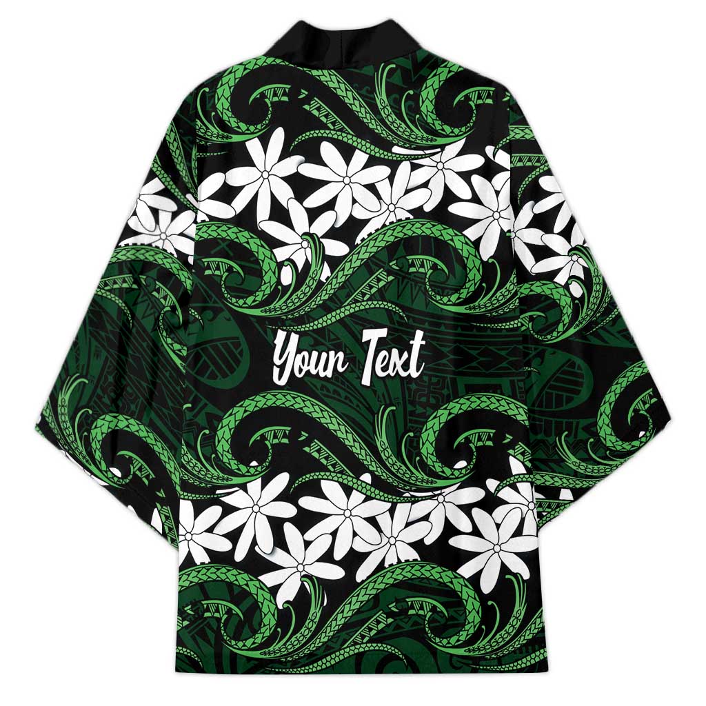 Personalised Cook Islands Mitiaro Kimono Tiare Maori Polynesian Waves Tattoo