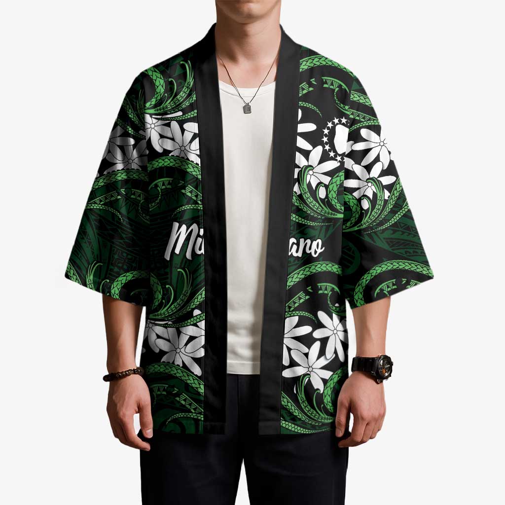 Personalised Cook Islands Mitiaro Kimono Tiare Maori Polynesian Waves Tattoo