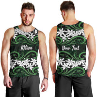 Personalised Cook Islands Mitiaro Men Tank Top Tiare Maori Polynesian Waves Tattoo LT14 - Polynesian Pride